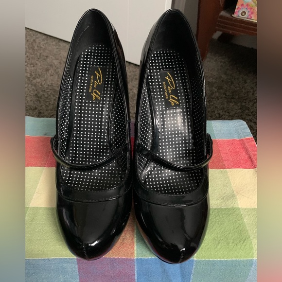 Sexy retro Pin Up black high heels size 8 brand new retro glam - Picture 4 of 5